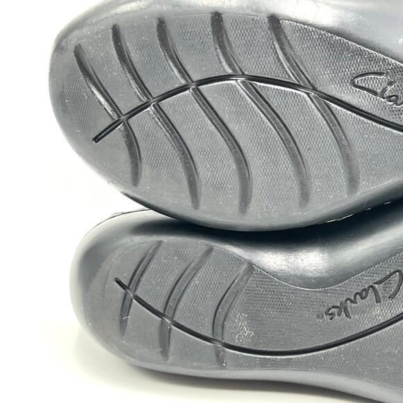 7.5XW 7.5 EXTRA WIDE WIDTH Clarks Black Leather Comfort Loafer Shoes - Picture 10 of 12